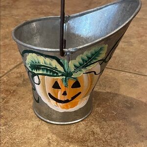 Pumpkin Metal Bucket